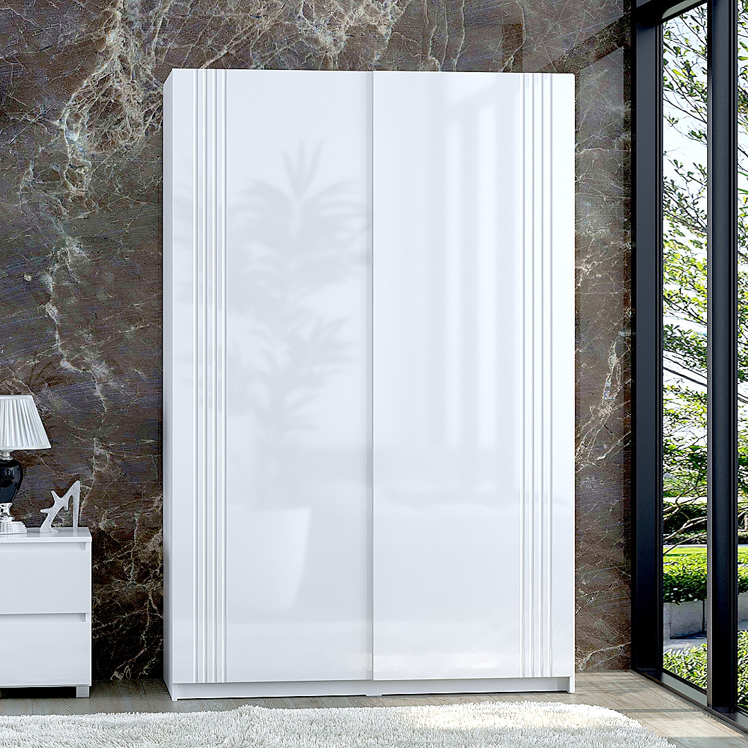 Шафа Купе Hettich Портленд К-850 Білий глянець (130/200/52), МДФ, фото 1