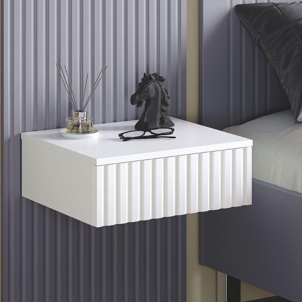 Тумба приліжкова "Саванна" К-503, Білий матовий (40/16/30), МДФ, фото 1