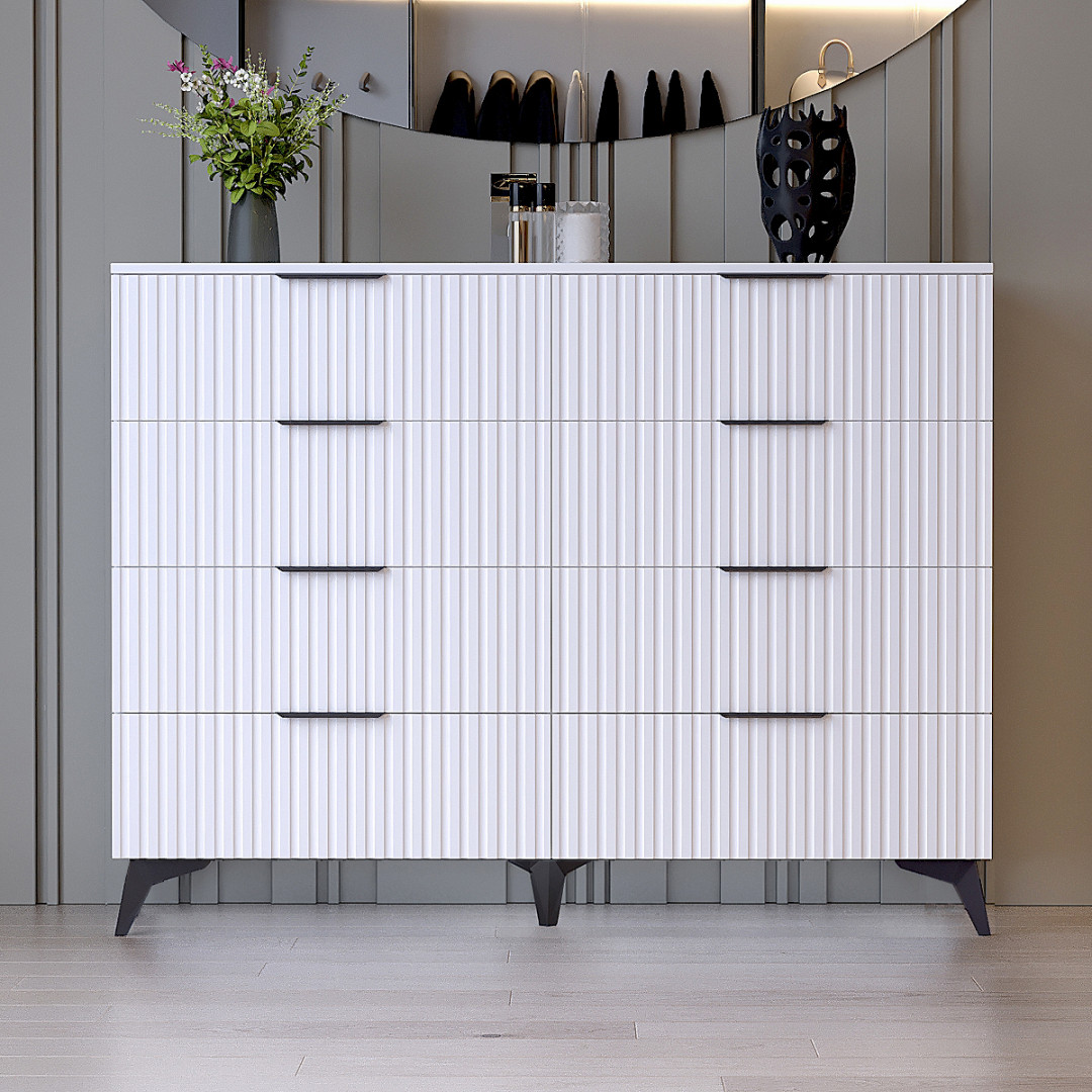 Комод "Саванна ЛОФТ" К-407, Білий (140/107/40), МДФ, фото 1