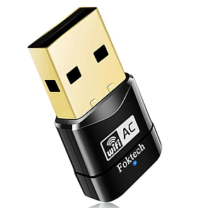 Адаптер, мережева карта Foktech Wifi Dongle, AC600 802.11ac 2.4 5GHz Mini Wireless Network USB Wifi Adapter