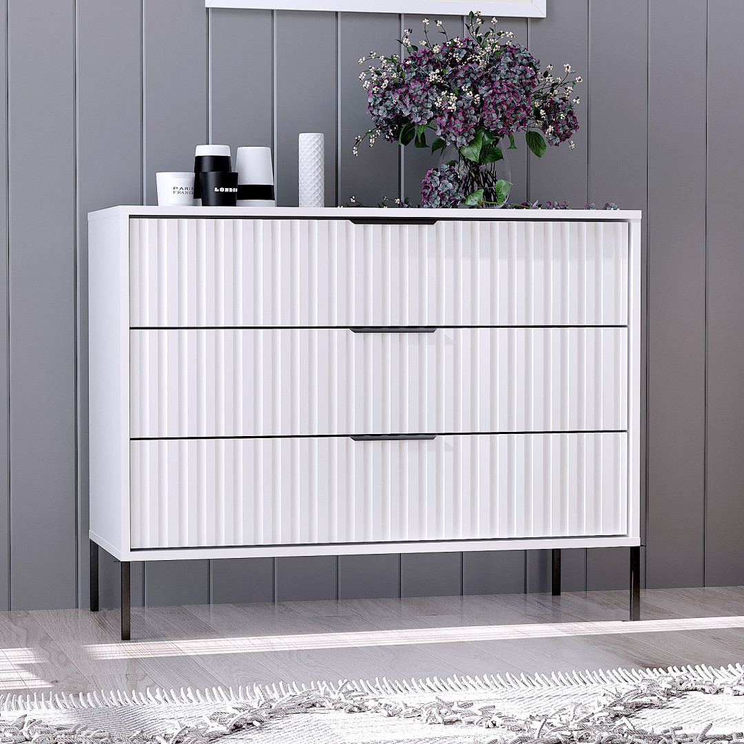 Комод "Атланта", А-07, Білий мат (100/80/42), МДФ, фото 1