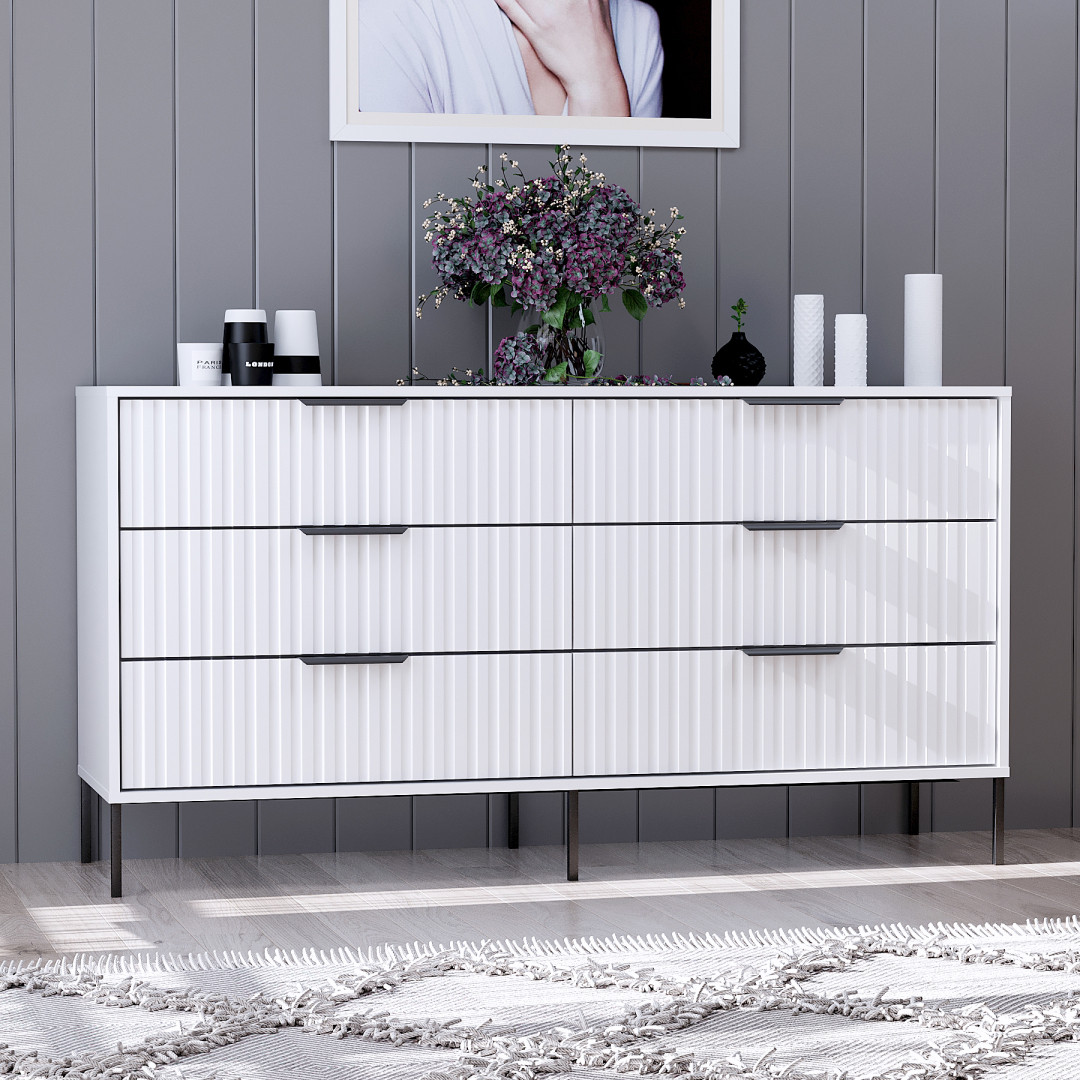 Комод "Атланта", А-04, Білий мат (150/80/42), МДФ, фото 1