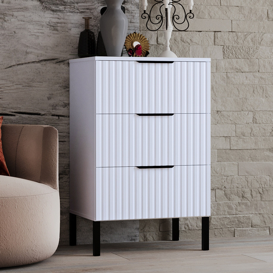 Тумба приліжкова "Саванна РЕТРО" К-35, Білий матовий (50/83/40), МДФ, фото 1