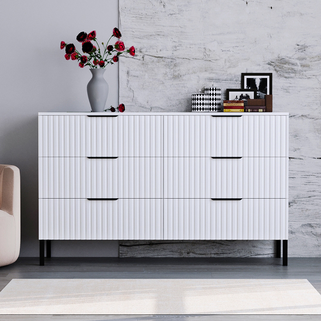 Комод "Саванна РЕТРО" К-307, Білий матовий (140/83/40), МДФ, фото 1