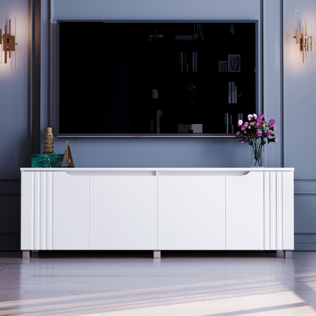 Тумба ТВ "Портленд", К-232, Білий (160/53/40) МДФ, фото 1