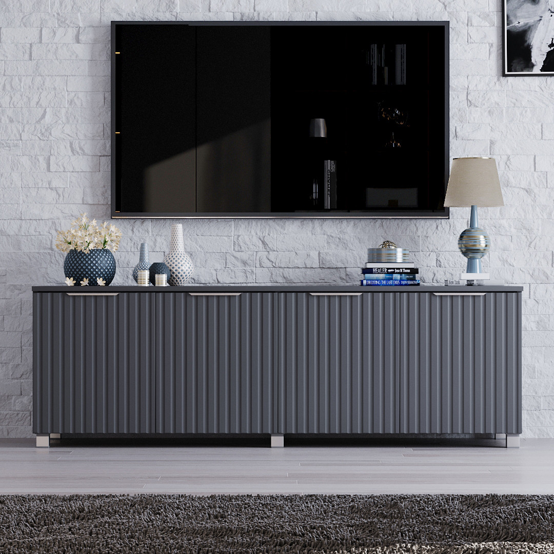 Тумба ТВ "Саванна", К-232, Антрацит / Графіт (160/53/40) МДФ, фото 1