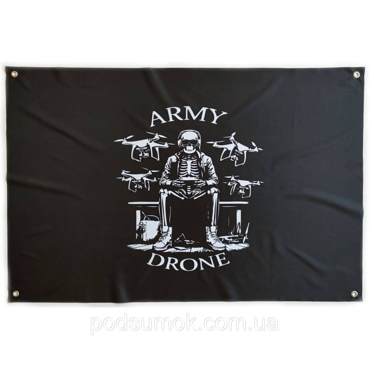 Банер прапор військовий ARMY DRONE 70х100 см настінний односторонній з люверсами, фото 1