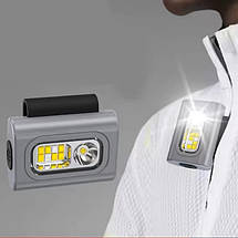 Ліхтар налобний 505-XPE+8SMD(white+red+blue), Li-Ion акумулятор, ЗУ Type-C, кліпса на магніті, фото 5