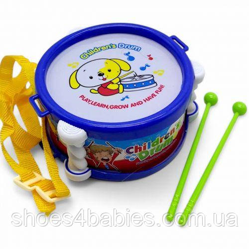 Барабан іграшковий, дитячий, 13 см (синій)