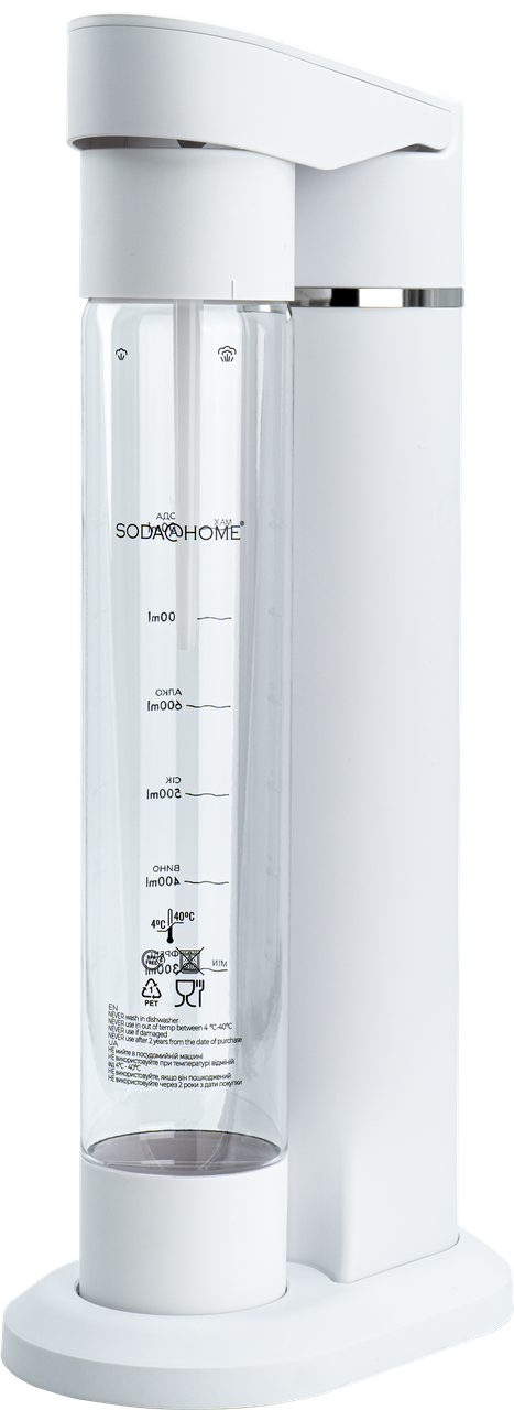 Сифон для газування води та напоїв SODA@HOME MERCURIUS White без балону СО₂ в комплекті