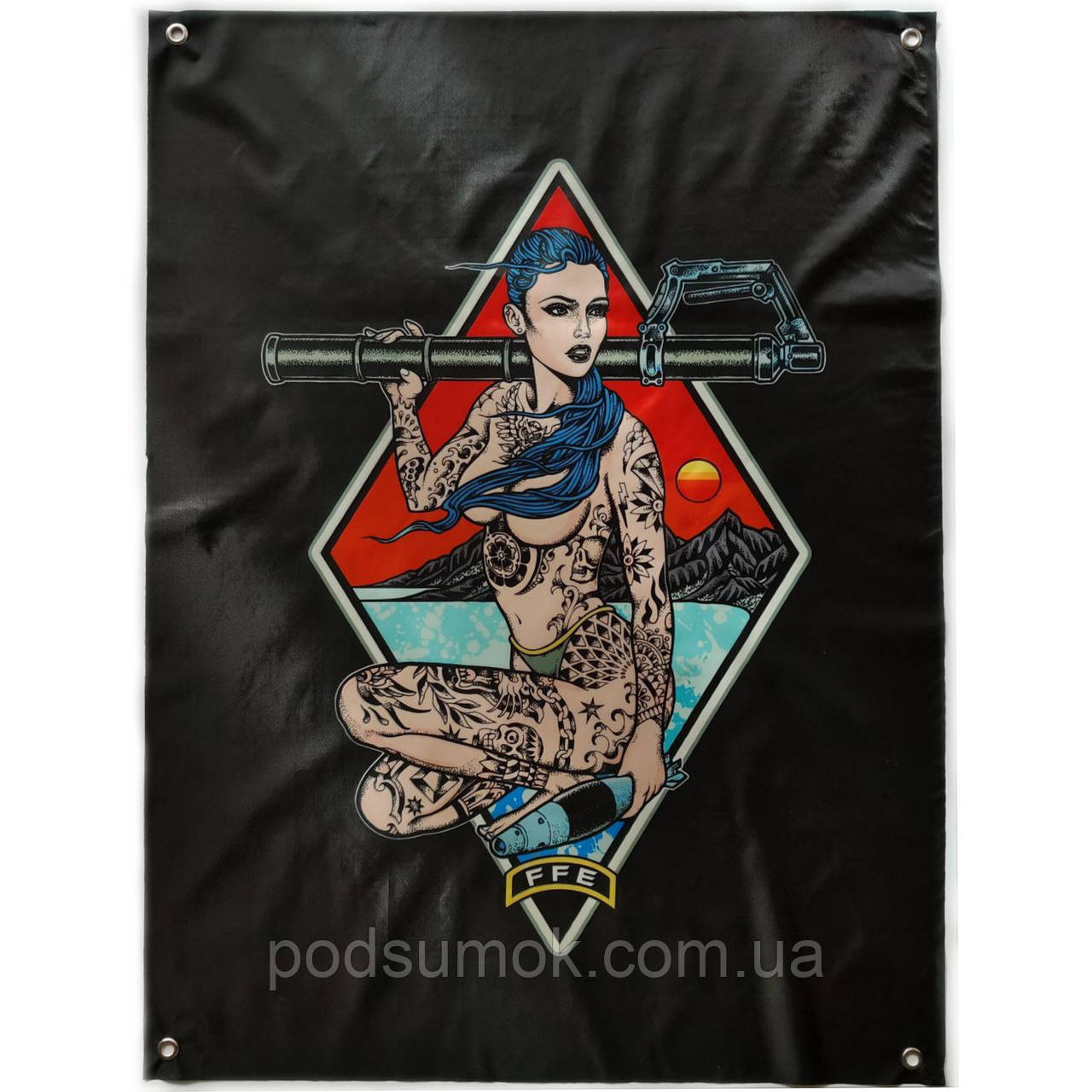 Банер прапор військовий 20-270 70х100 см настінний односторонній з люверсами, фото 1