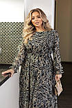 Шикарне жіноче плаття із шифону на трикотажній підкладці Розміри: 50-52, 54-56, 58-60, 62-64, фото 2