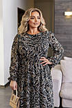 Шикарне жіноче плаття із шифону на трикотажній підкладці Розміри: 50-52, 54-56, 58-60, 62-64, фото 3