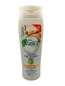 Часниковий шампунь для ламкого волосся, що зміцнює Dabur Vatika Garlic Shampoo Єгипетська ватика Дабур 360 мл
