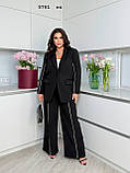 Костюм - штани палаццо та піджак на підкладці норма та батал 5761 ес, фото 2