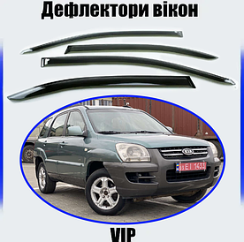 Дефлектори вікон, вітровики Kia Sportage II 2004-2010 (скотч) VIP