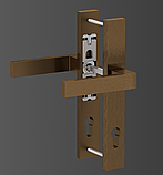 Нажимний гарнітур дверний MEDOS DUBLIN Frontline планка 35 мм м / р 92 мм колір F4 бронза, фото 2