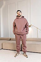 Стильний чоловічий спортивний костюм теплий oversize тринитка на флісі з капюшоном красивий брендовий