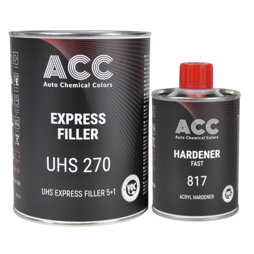 Грунт-наповнювач ACC Express Filler 270 UHS білий 1 л (із затвердником 0.2 л), фото 1