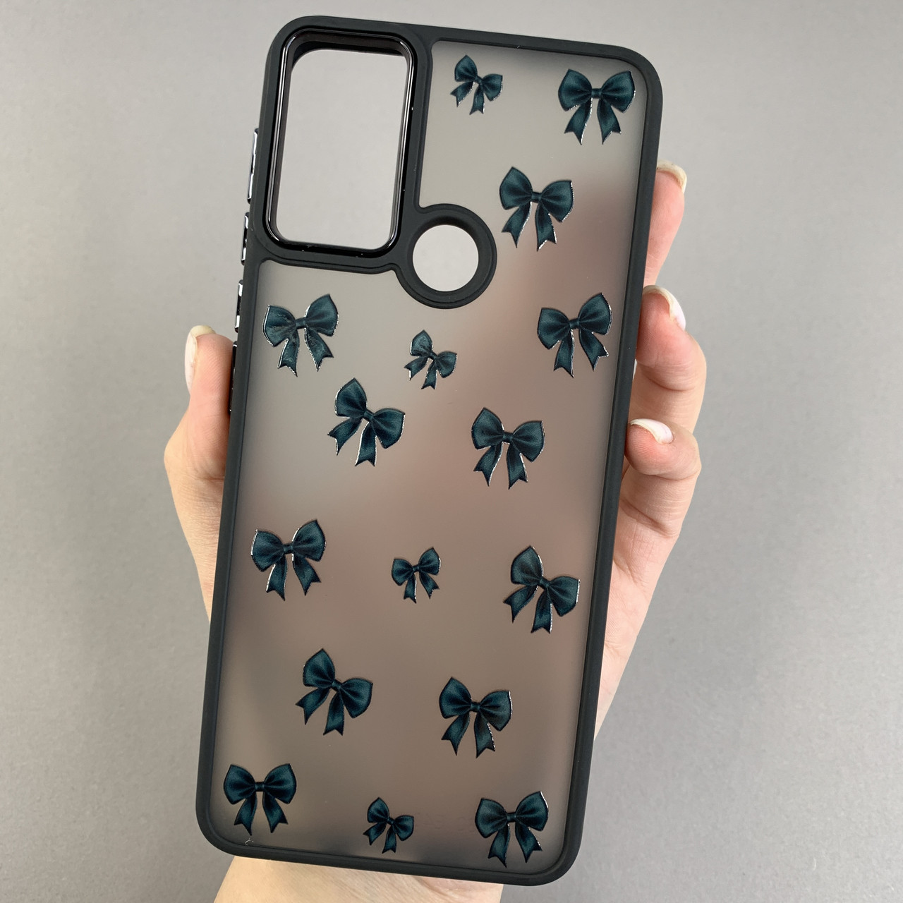 Чохол для Motorola E40 матовий чохол з бантиками на телефон моторола е40 чорний q02l