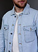 Чоловіча джинсова куртка блакитна джинсовка, чоловічий джинсовий піджак на весну, фото 6