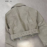 Куртка-косуха скорочена бежевий "vintage” 8090 со, фото 4