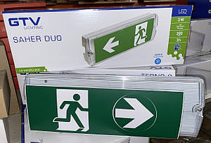 Світильник аварійний акумуляторний GTV SAHER-3 LED DUO, 3 W, 6400 K, IP65, 3 рік. (дворежимний)