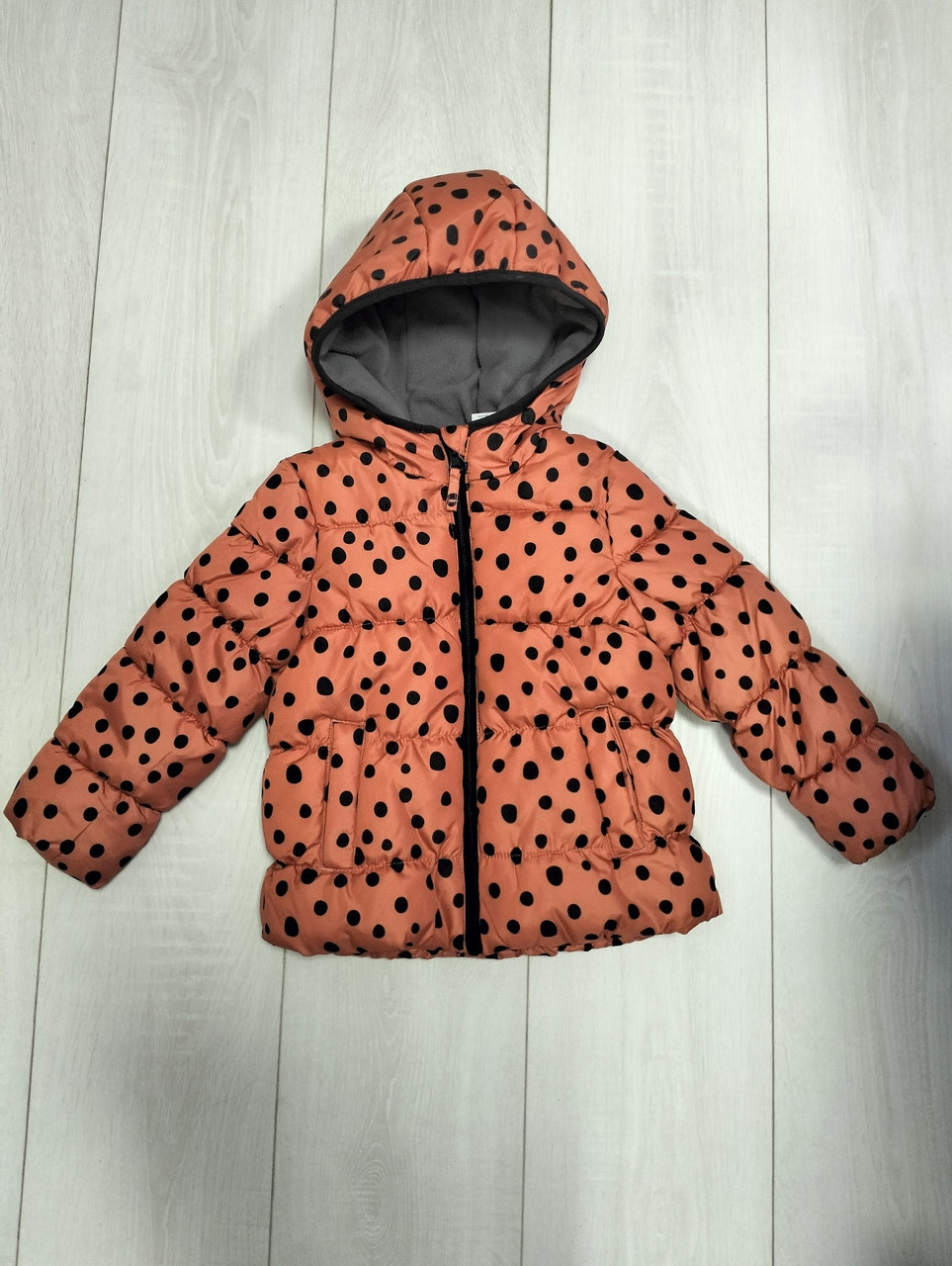 Куртка для дівчинки теракотова в горох Tex 104см, фото 1