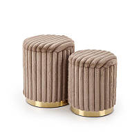 Пуф (комплект із 2) FIDO капучіно/золотий з нішею (Halmar)