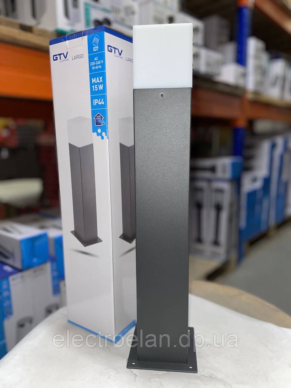 Світильник Садовий Largo-P 50, E27, Max.15W, Ip44, Столик, графіт (Os-Largp40-30) GTV