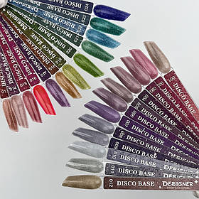 Демонстраційна палітра-віяло світловідбиваючих баз Disco Color Base Дизайнер