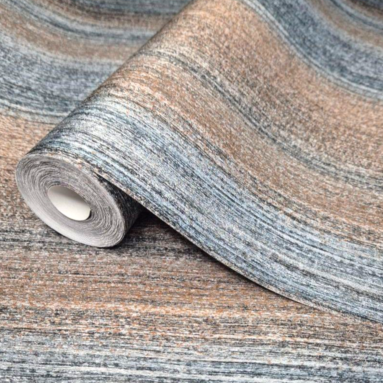 Шпалери вінілові 10,05 м × 1,06 м Marburg 1032888, коричневі, смугасті для спальні, вітальні, передпокою, кабінету, фото 1