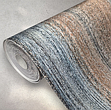 Шпалери вінілові 10,05 м × 1,06 м Marburg 1032888, коричневі, смугасті для спальні, вітальні, передпокою, кабінету, фото 3