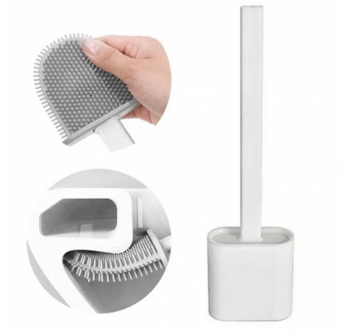 Силіконова щітка йоржик для туалету Silicone Brush White, фото 1