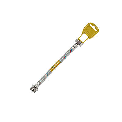 Гнучка підводка для підключення води Kroner KRM 1/2" ВЗ 30 см в нейлоновому обплетенні покритому ПВХ