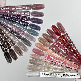 Демонстраційна палітра-віяло кольорових баз з блискітками Diamond Base Дизайнер