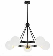 Підвісна люстра 9715-5 5x40W Чорний+Мідь