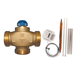 Триходовий термостатичний розподільний клапан HERZ CАLIS-TS-RD DN25 1776140 і термостатична головка HERZ 40-70°С 1742100