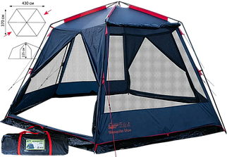 Шатро Tramp Lite Mosquito Blue | Просторий кемпінговий тент для відпочинку на природі, надійний захист від сонця та дощу