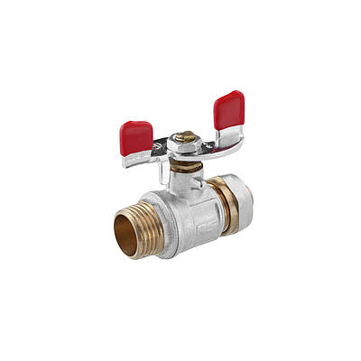 Кран кульовий металопластиковий STA (DN) 16х1/2" РЗ нікельований