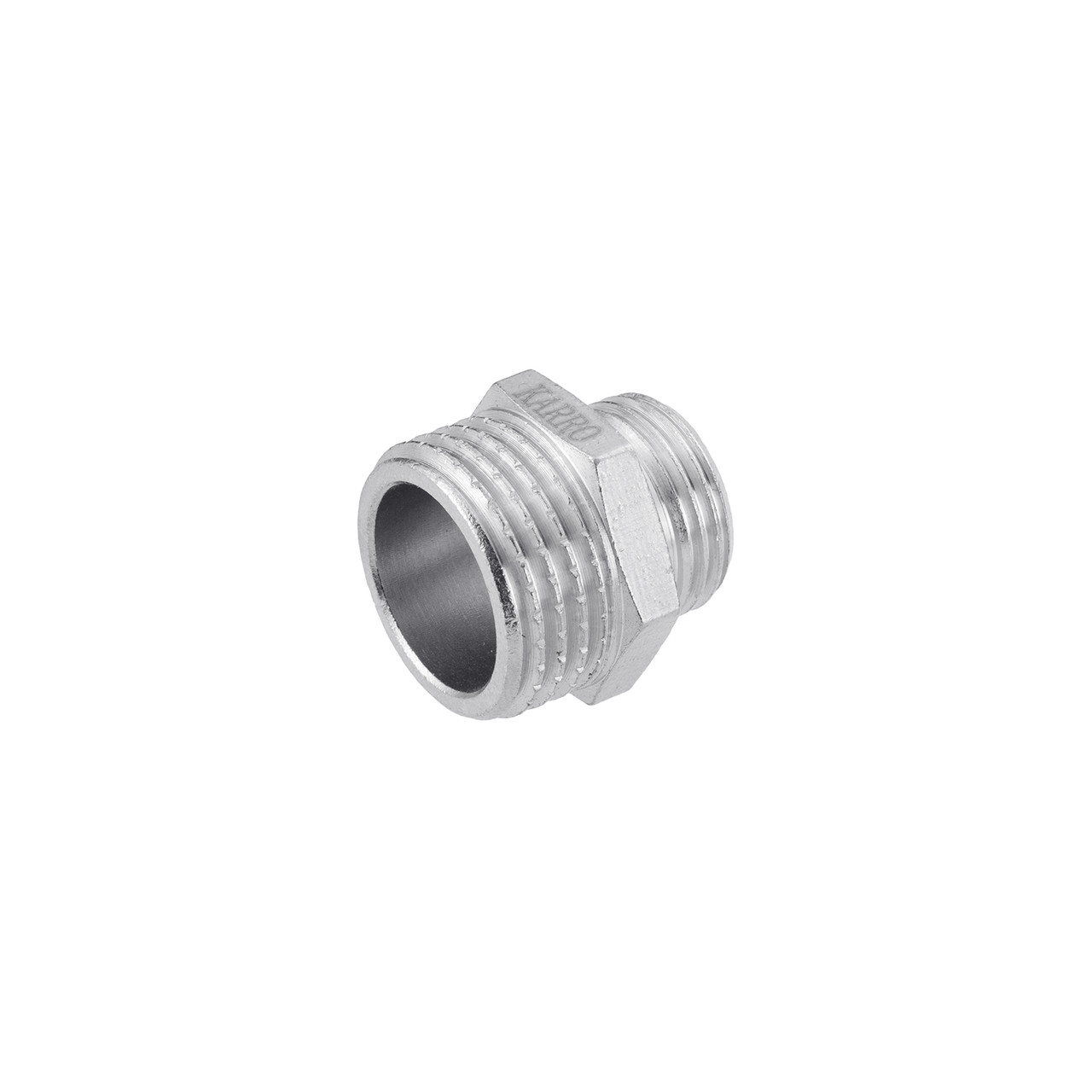 Ніпель перехідний Karro 1/2"х3/8" ЗЗ нікельований KR-3114, фото 1