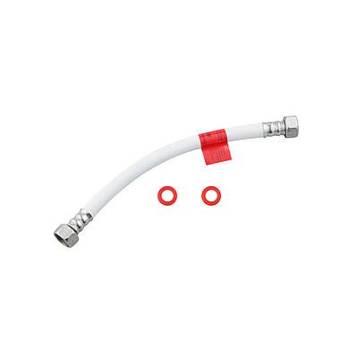 Шланг газовий Nikiforov 1/2" ВВ 30 см з металевими гайками ПВХ білий