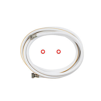 Шланг газовий Nikiforov 1/2" ВВ 450 см з металевими гайками ПВХ білий