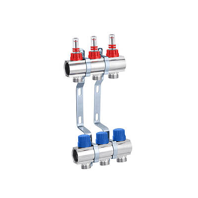 Колектор в зборі STA на 3 виходи 1"х3/4" без євроконусів, нікельований