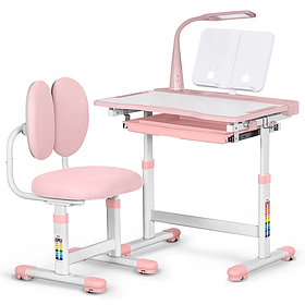 Парта шкільна з лампою M 6136, pink
