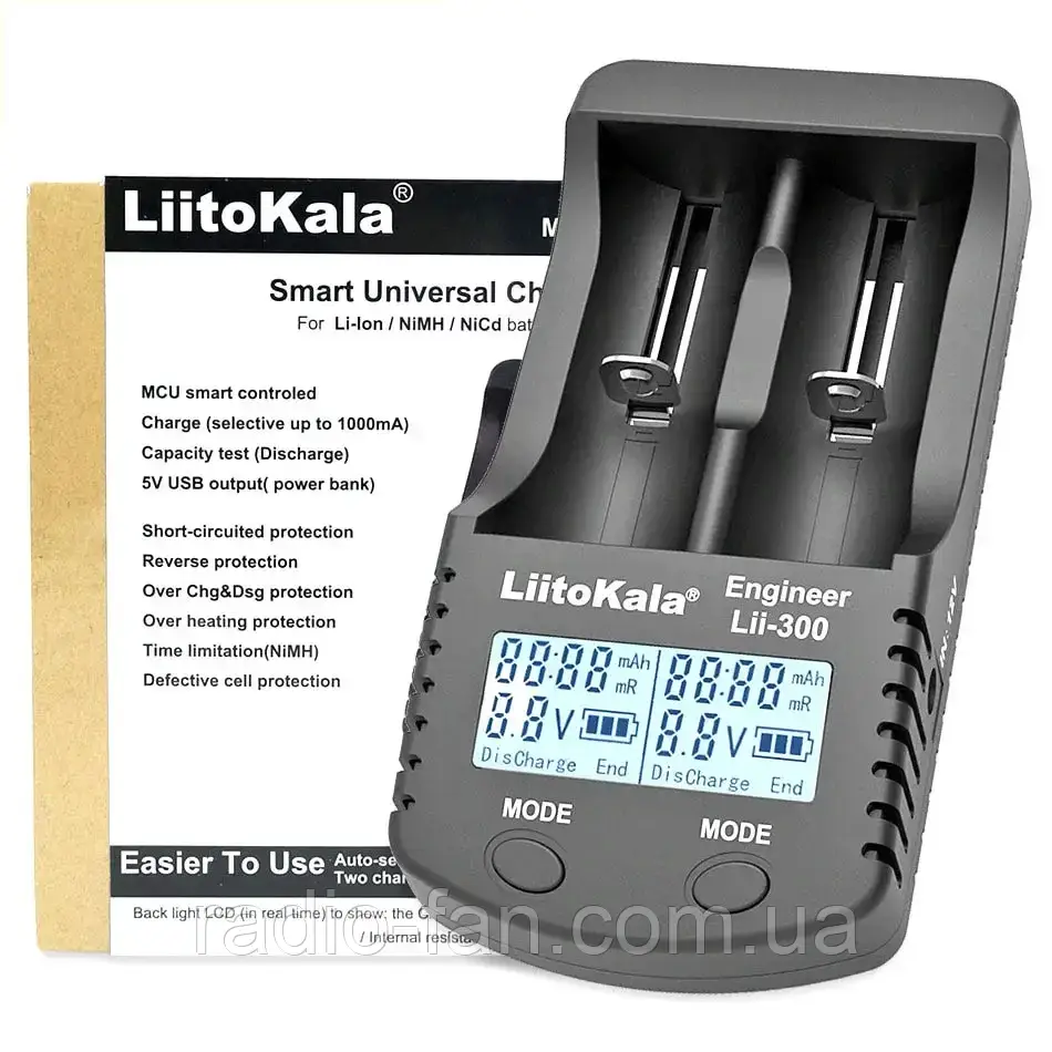 Зарядний пристрій для акумуляторів LiitoKala Lii-300-EU