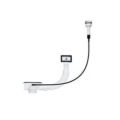 Сифон для кухонної мийки ANIplast 3 1/2''х40 мм з різьбовим випуском, з прямокутним переливом напівавтомат