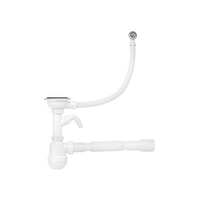 Сифон для кухонної мийки Kroner KRP - KS02R-1 3 1/2"х40/50 мм з відводом для пральної машини, з круглим