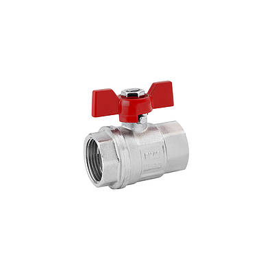 Кран кульовий Karro "Standart+" 1/2" ВВ PN40 метелик, нікельований