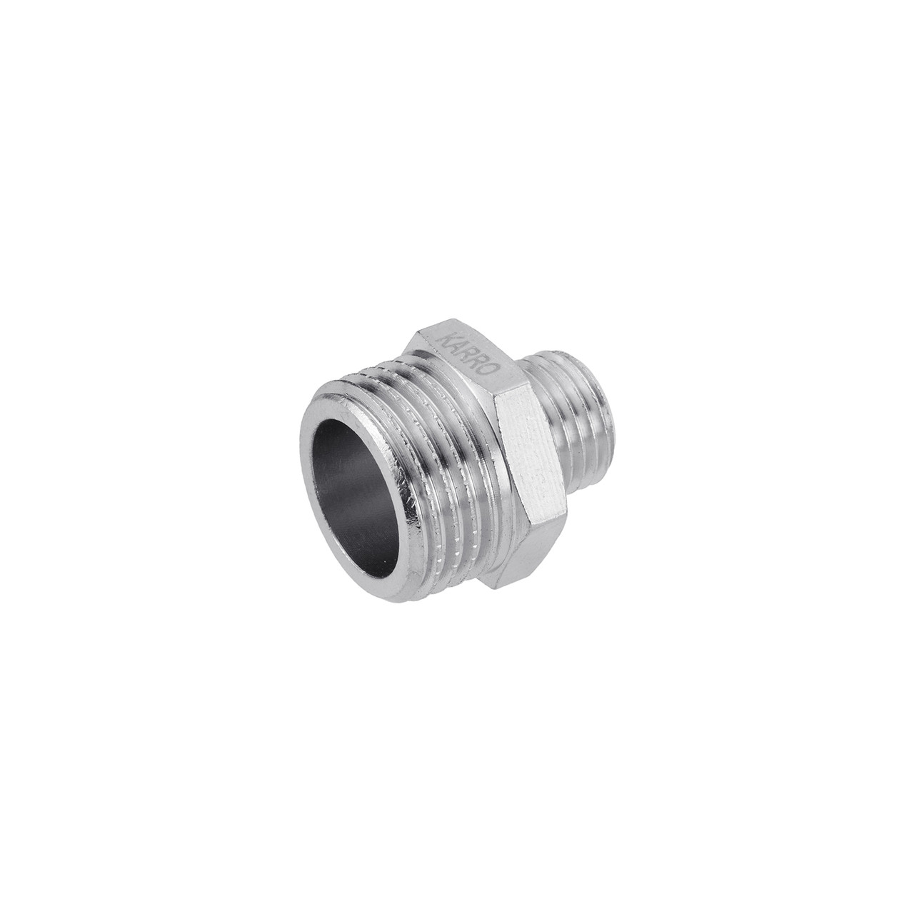 Ніпель перехідний Karro 1/2"х1/4" ЗЗ нікельований KR-3114, фото 1